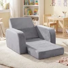 Promotions Vaikiška sofa-lova 3-in-1 transformuojama 91x50x31 cm Pilka kristalinė veliūrinė