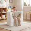Promotions Vaikiška sofa-lova, transformuojama 3-in-1, 97x66x28 cm, balto veliūro
