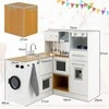 Promotions Vaikiška virtuvėlės žaidimų rinkinys, 2 dalių su skalbimo mašina ir kėdute, 78,7x29,2x81,3 cm, balta ir natūrali spalvos