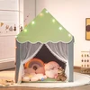 Promotions Vaikiška žaidimų palapinė su plaunama kilimėliu ir žvaigždžių švieselėmis 105x121x136 cm žalia