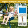 Promotions Vaikiškas 4 viename sūpynių komplektas su krepšinio lankų, kopimo kopėčiomis ir virve 246x190x188 cm geltona/mėlyna