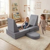 Promotions Vaikiškas modulinis žaidimų kampas 247x124x35 cm Pilkas zomšos audinys