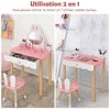 Promotions Vaikiškas persirengimo staliukas su taburete, 60x34x103 cm, rožinis