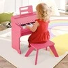Promotions Vaikiškas pianinas-klaviatūra, 38x24x47 cm, rožinis, su taburete