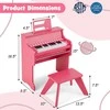 Promotions Vaikiškas pianinas-klaviatūra, 38x24x47 cm, rožinis, su taburete