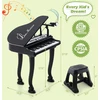 Promotions Vaikiškas pianino klaviatūros komplektas su kėdute ir mikrofonu, 37 klavišai, juodas