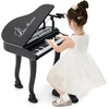 Promotions Vaikiškas pianino klaviatūros komplektas su kėdute ir mikrofonu, 37 klavišai, juodas