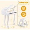 Promotions Vaikiškas pianino klaviatūros rinkinys su kėdute ir mikrofonu, 37 klavišai, baltas