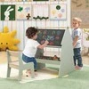 Promotions Vaikiškas piešimo stovas su kėdute ir popieriaus ritinio laikikliu, 68x60x80 cm, žalias
