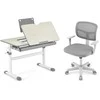 Promotions Vaikiškas rašomasis stalas ir kėdė, 80x51,5x51-73 cm, pilka, reguliuojamas