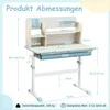 Promotions Vaikiškas rašomasis stalas ir kėdė, 80x51x88-110,5 cm, mėlyna, reguliuojamas aukštis