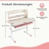 Promotions Vaikiškas rašomasis stalas ir kėdė, aukštis reguliuojamas 80x51x81,5-104 cm, rožinė