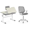 Promotions Vaikiškas rašomasis stalas ir pasukama kėdė, 80x51,5x51-73 cm, pilka, reguliuojamas