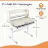 Promotions Vaikiškas rašomasis stalas ir kėdė, reguliuojamo aukščio, 54x50x80 cm, pilka