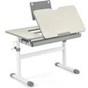 Promotions Vaikiškas rašomasis stalas, reguliuojamas ergonomiškas stalas su pakreipiamu stalviršiu ir stalčiumi, 51x73 cm, pilkas