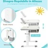 Promotions Vaikiškas rašomasis stalas, reguliuojamas ergonomiškas stalas su pakreipiamu stalviršiu ir stalčiumi, 51x73 cm, pilkas