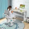 Promotions Vaikiškas rašomasis stalas, reguliuojamas ergonomiškas stalas su pakreipiamu stalviršiu ir stalčiumi, 51x73 cm, pilkas