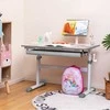 Promotions Vaikiškas rašomasis stalas, reguliuojamas ergonomiškas stalas su pakreipiamu stalviršiu ir stalčiumi, 51x73 cm, pilkas