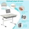 Promotions Vaikiškas rašomasis stalas, reguliuojamas ergonomiškas stalas su pakreipiamu stalviršiu ir stalčiumi, 51x73 cm, pilkas