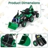 Promotions Elektrinis važiuojamas traktorius, 4-in-1 modelis su priekaba ir kaušu, žalias