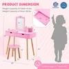 Promotions Vaikiškas tualetinis staliukas ir kėdutės komplektas, 71x33x99 cm, rožinis, su laikymo vieta