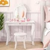 Promotions Vaikiškas tualetinis staliukas su kėdute, 70x34x105 cm, balta