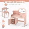 Promotions Vaikiškas tualetinis staliukas su kėdute 80x40,6x94 cm rožinis, su laikymo vieta