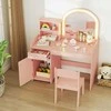 Promotions Vaikiškas tualetinis staliukas su kėdute 80x40,6x94 cm rožinis, su laikymo vieta