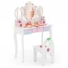 Promotions Vaikiškas tualetinis staliukas su kėdute, 70x34x105 cm, balta, MDF