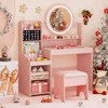 Promotions Vaikiškas tualetinis staliukas 84x37x107 cm rožinis, su laikymo vieta