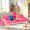 Promotions Vaikiškas žaidimų sofa komplektas, 14 dalių, 251x66x96 cm, rožinė putų medžiaga