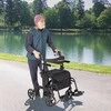 Promotions Vaikštynė, Sulankstoma vaikštynė su sėdyne ir ratukais, 102,9x63,5x85-96,5 cm, Juoda
