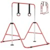 Promotions Vaikų gimnastikos skersinis, 111.5x144.5x132 cm, raudonas, reguliuojamas, sulankstomas metalinis
