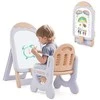 Promotions Vaikiškas stovimas piešimo molbertas su kėdute, 53x42x73-86 cm, violetinė ir rožinė