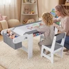 Promotions Vaikų meno stalas ir kėdžių komplektas su popieriaus ritiniu 135,9x45,7x67,3 cm pilka/balta