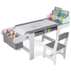 Promotions Vaikų meno stalas ir kėdžių komplektas su popieriaus ritiniu 135,9x45,7x67,3 cm pilka/balta