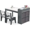Promotions Vaikų meno stalo ir kėdžių komplektas, 100.3x50.8x58.4 cm, pilka balta