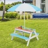 Promotions Vaikų pikniko stalas, 3-in-1 lauko vandens ir smėlio stalas, 92.7x86.4x49.5 cm, mėlynas