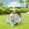 Promotions Vaikų pikniko stalas, 3-in-1 lauko vandens ir smėlio stalas, 92.7x86.4x49.5 cm, mėlynas