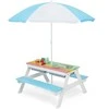 Promotions Vaikų pikniko stalas, 3-in-1 lauko vandens ir smėlio stalas, 92.7x86.4x49.5 cm, mėlynas