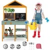 Promotions Vaikų purvo virtuvėlės žaidimų rinkinys su šaknų stebėjimo vazonėliu 69x36x110 cm, margas