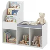 Promotions Vaikų skaitymo kampelis 80x29,5x81,5 cm, balta mediena, sandėliavimas