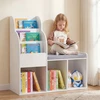 Promotions Vaikų skaitymo kampelis 80x29,5x81,5 cm, balta mediena, sandėliavimas