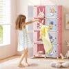 Promotions Vaikų spinta, 8 kubų nešiojama modulinė spintelė su durelėmis ir pakabinama dalimi, rožinė