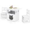 Promotions Vaikų stalas ir kėdžių rinkinys, 80x52x58,4 cm, baltas