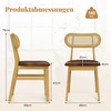 Promotions Valgomojo kėdžių rinkinys 2 vnt., apmuštos sėdynės, kaimiško stiliaus, ruda mediena