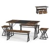 Promotions Valgomojo komplektas, 139x80x75 cm, ruda, MDF ir metalas