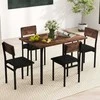 Promotions Valgomojo komplektas, 5 dalių industrinis stalas ir 4 dirbtinės odos kėdės, 110x70x75,5 cm, ruda ir juoda