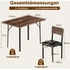 Promotions Valgomojo komplektas, 5 dalių industrinis stalas ir 4 dirbtinės odos kėdės, 110x70x75,5 cm, ruda ir juoda