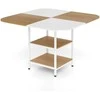 Promotions Valgomojo stalas, 120x120x77 cm, įvairiaspalvis, su laikymo lentyna, medinis